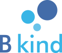 A blue dot is in the middle of the word " b kind ".