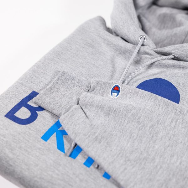 A close up of the chest pocket on a hoodie