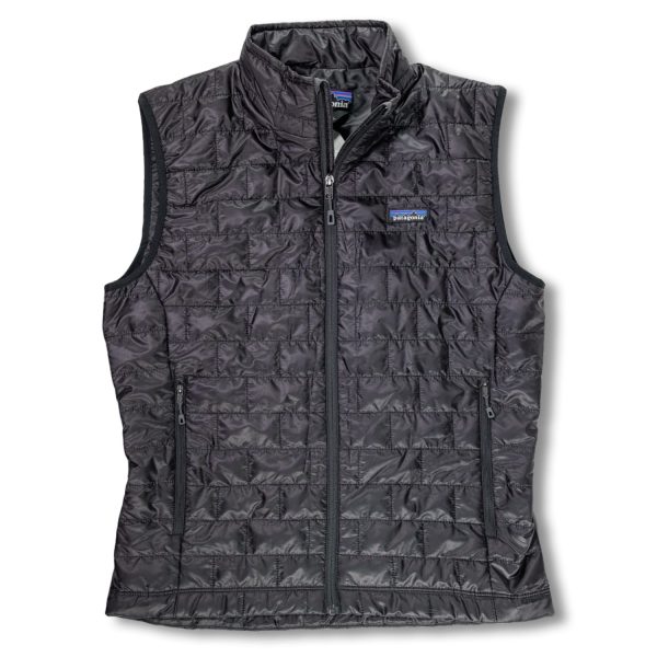 A black vest with a pattern on it